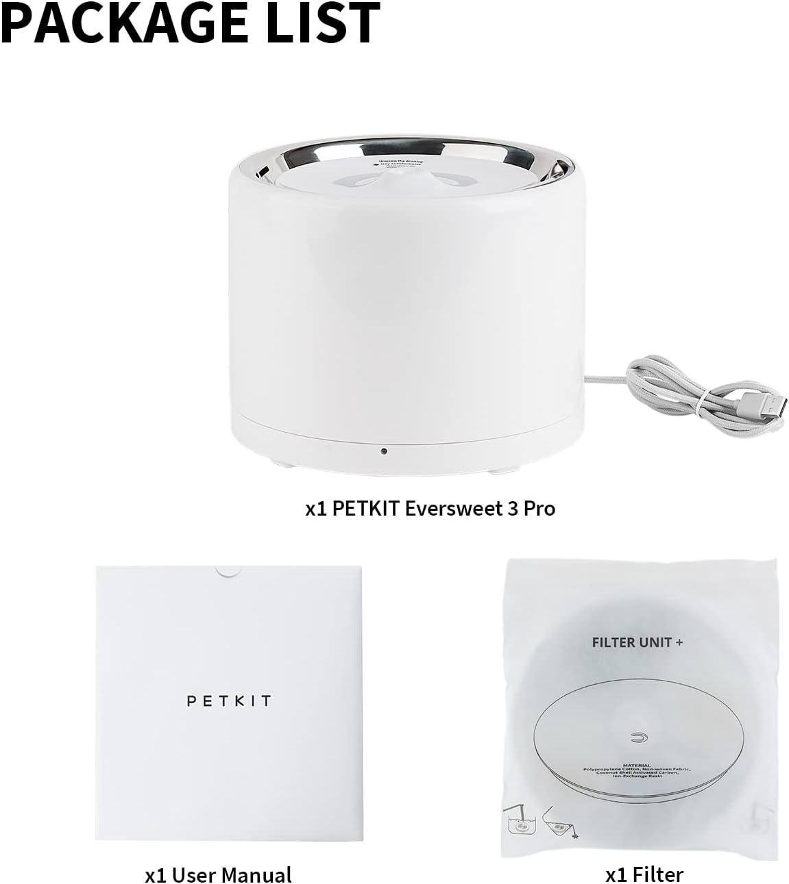 PETKIT Stainless Steel Cat Water Fountain with Wireless Pump, Dog Cat Water Fountain Dispenser,Ultra Quiet Pet Water Founatin for Cats and Small Dogs