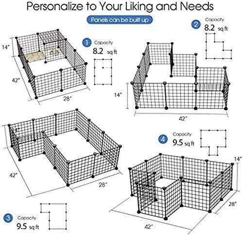 Dotala 12 Panels Metal Pet Playpen Tent Cats Exercise Pen Crate Cage Kennel Dog Foldable Fence Yard Barrier Ideal for Guinea Pigs, Rabbit, Gerbil, Puppy, DIY Metal Wire Yard Fence