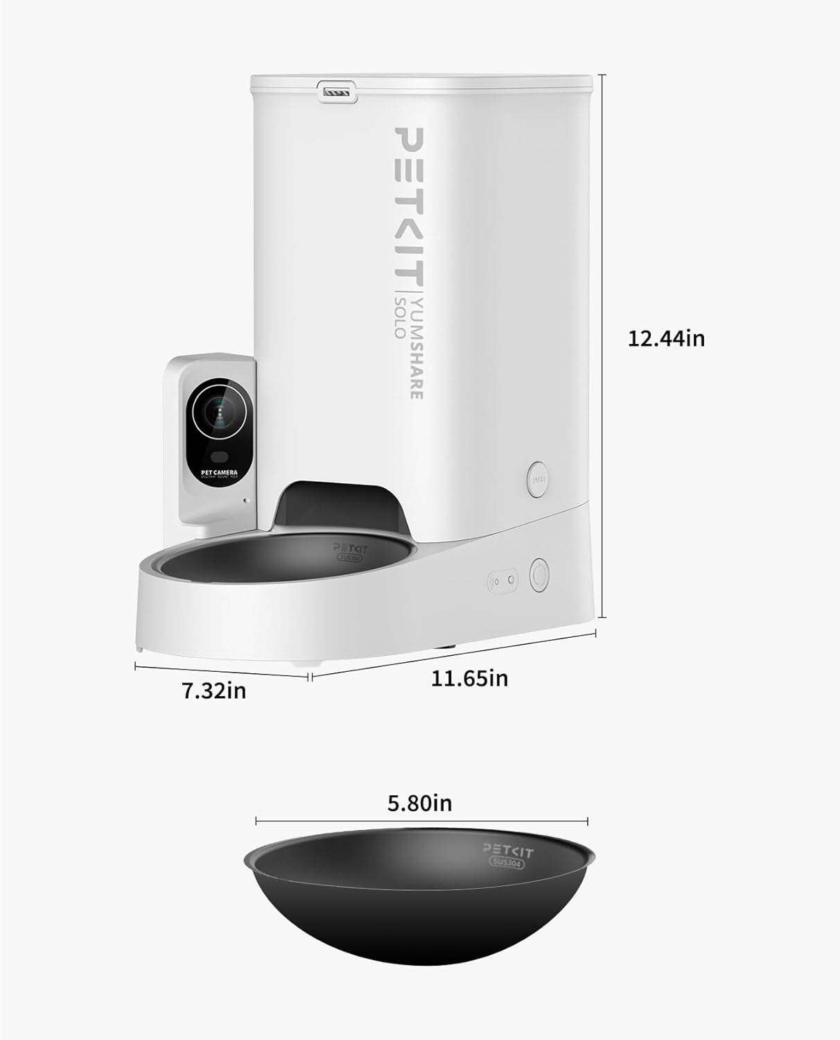 PETKIT Automatic Cat Feeder with Camera, 1080P HD Video with Night Vision, 2.4G WiFi Pet Feeder with Phone App Control, 2-Way Audio for Cats and Small Dogs, Portion Control Up to 10 Meals Per Day