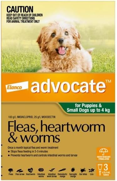 Advocate for Dogs for Small Dogs/Pups Upto 4Kg Green 3 Pipettes Brand: Generic