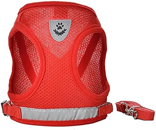FEimaX Small Dog Cat Harness and Leash Set, No Pull Adjustable Pet Mesh Harness with Reflective Strips