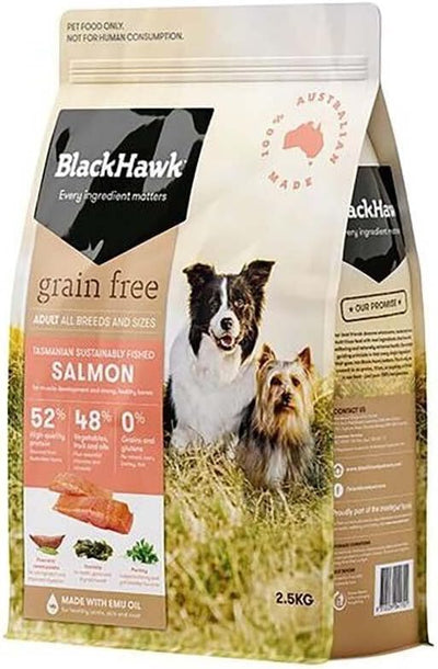 Black Hawk Adult All Breed Grain Free Salmon Dry Dog Food 2.5 Kg