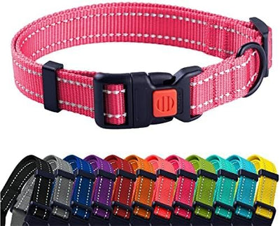 CollarDirect Reflective Dog Collar for a Small, Medium (Pink, 7-11 Inch)