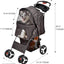 PaWz 4 Wheels Pet Stroller Dog Cat Cage Puppy Pushchair Travel Walk Carrier Pram Black