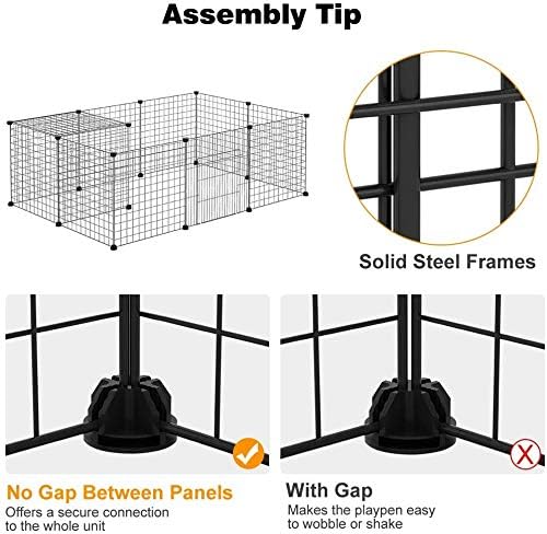 Dotala 12 Panels Metal Pet Playpen Tent Cats Exercise Pen Crate Cage Kennel Dog Foldable Fence Yard Barrier Ideal for Guinea Pigs, Rabbit, Gerbil, Puppy, DIY Metal Wire Yard Fence