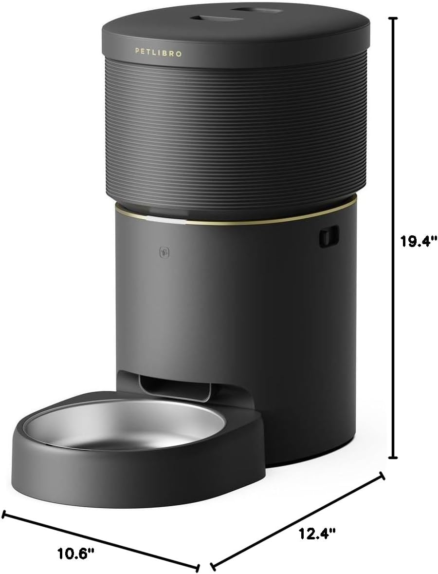 PETLIBRO Automatic Cat Feeders, 5G WiFi Pet Feeder with Vacuum Food Storage for Pet Dry Food, Low Food & Blockage Sensor, 1-10 Meals Per Day, Up to 10s Meal Call for Dog & Cat