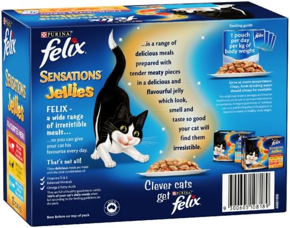 FELIX Sensations Adult Wet Cat Food Favourites Menu Jellies 60x85g