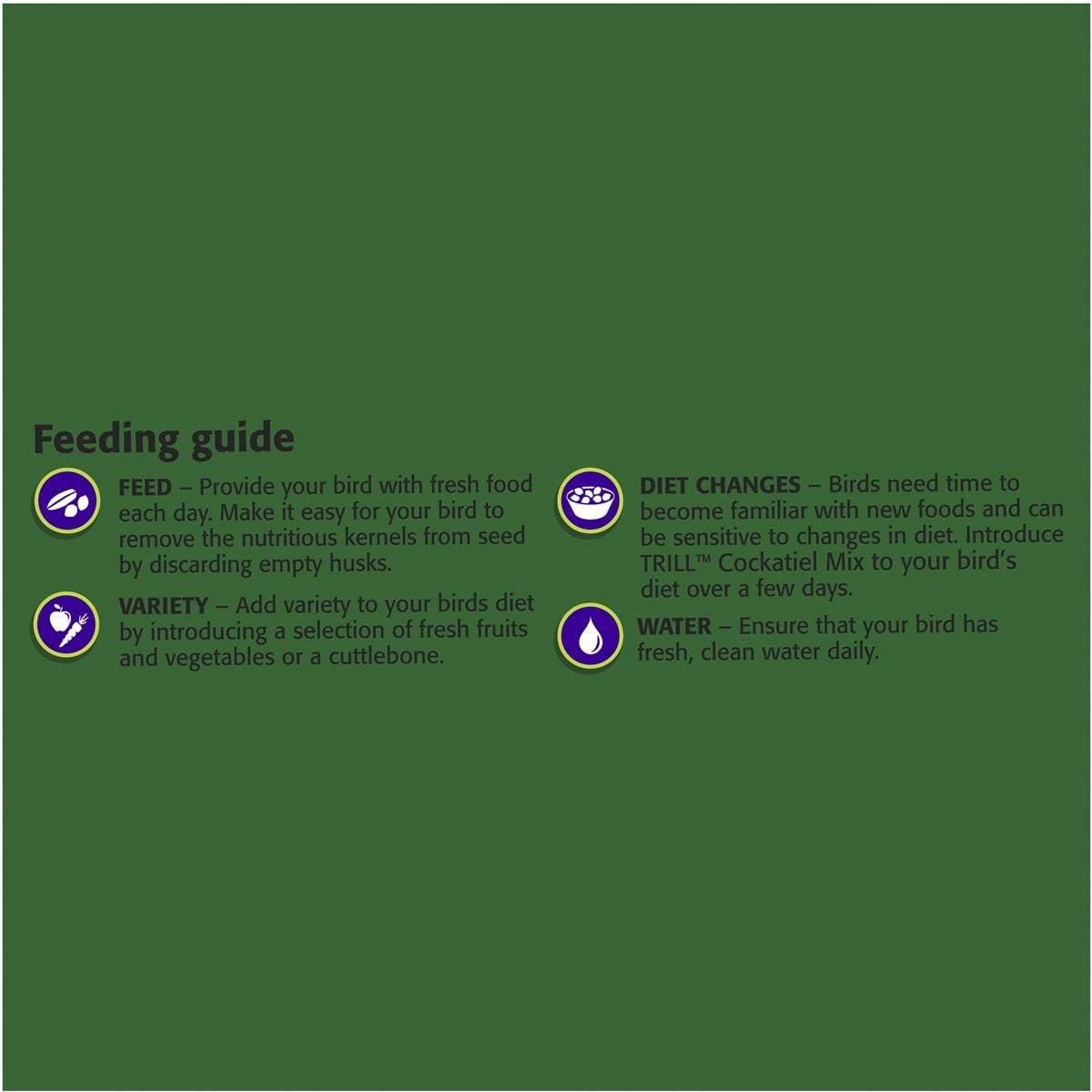 Trill Cockatiel Seed Mix Bird Food 1.8 kg