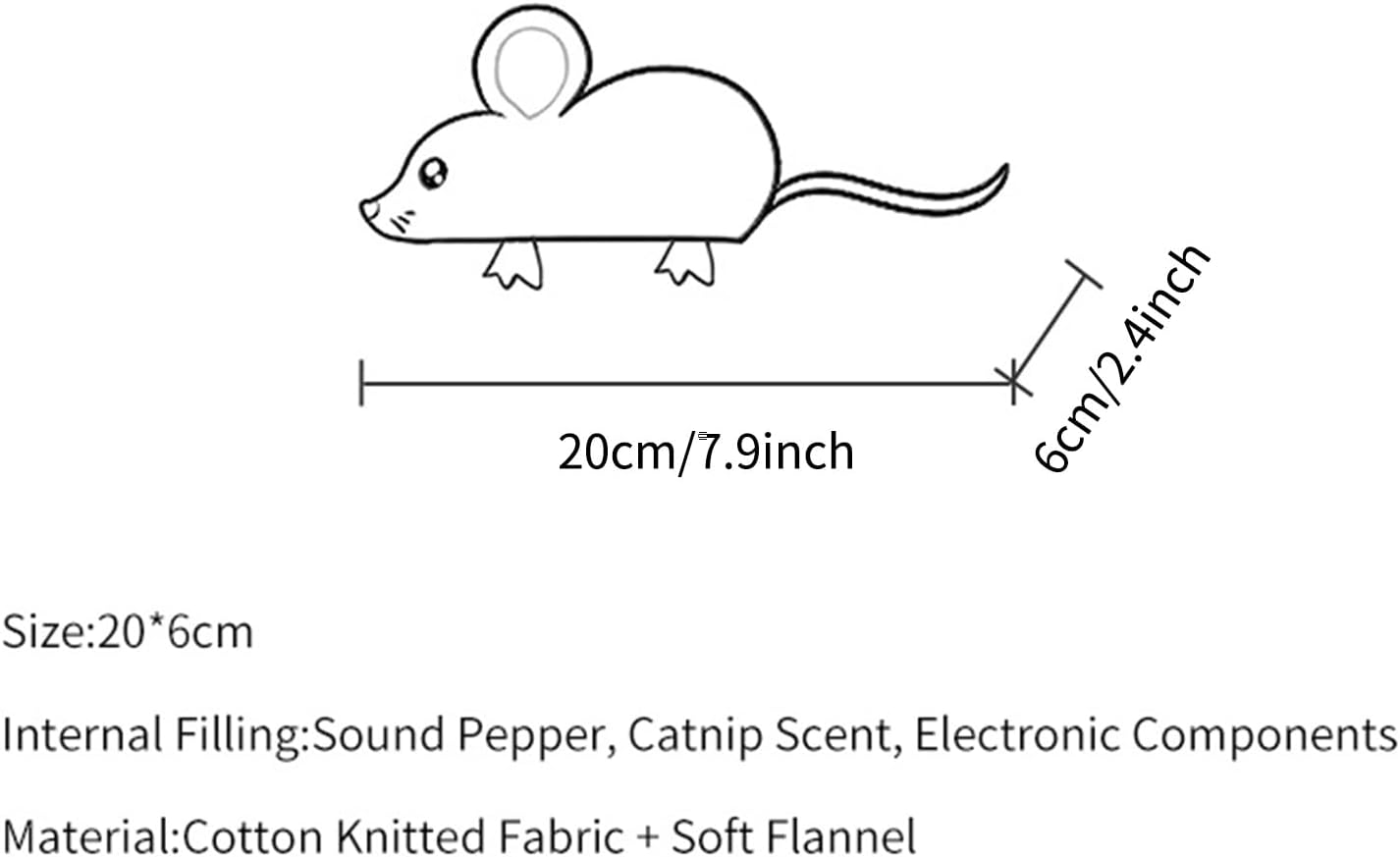 Catnip Mouse Toy and Sound Mouse Toy Sets for Indoor Cats-2pcs