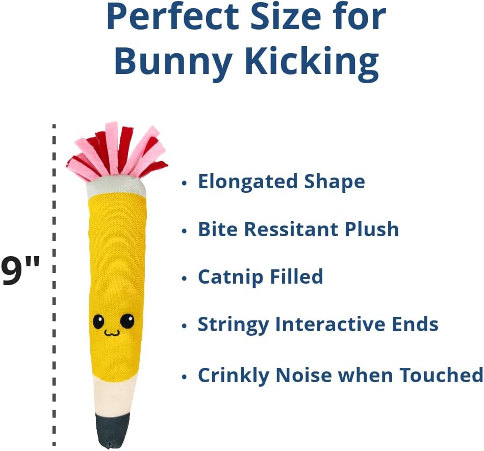 Pencil Kicker Catnip Toy w/ Long Shape & Bite Resistant Plush for Cat