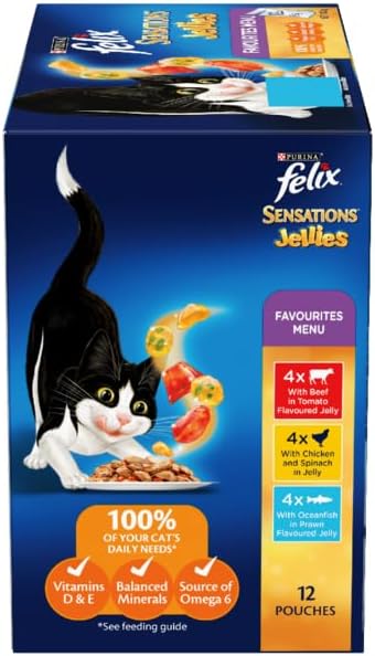FELIX Sensations Adult Wet Cat Food Favourites Menu Jellies 60x85g