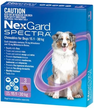Nexgard Spectra for Large Dogs 15.1 to 30 Kg Purple 3 Chews