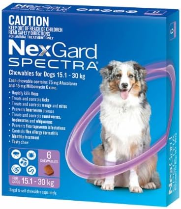 Nexgard Spectra for Large Dogs 15.1 to 30 Kg Purple 6 Chews
