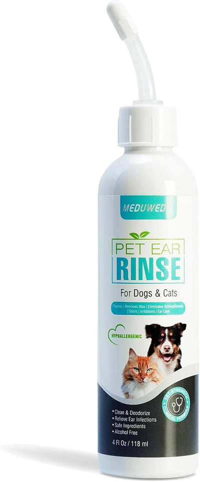 Dog Ear Cleaner, Dog Ear Care Liquid, Dog and Cat Ear Cleaner to Eliminates Ear Odour, 4 Fl oz