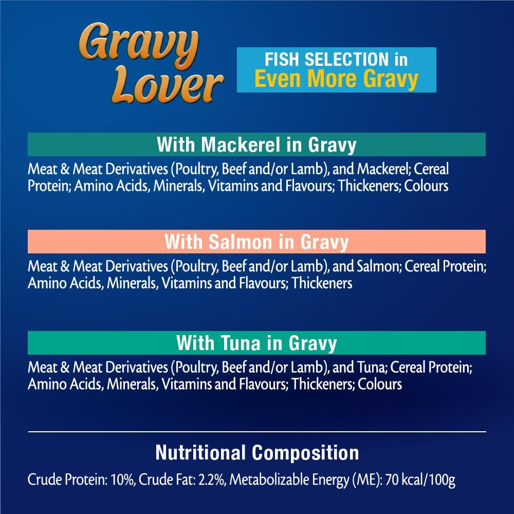 FELIX As Good As It Looks Adult Wet Cat Food Gravy Lover Fish Selection 60x85g