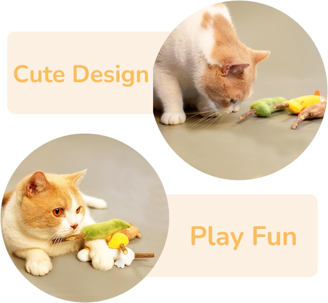 4-Piece Catnip Toys with Valerian Stick Catnip Toys with Various Cute Animal Styles