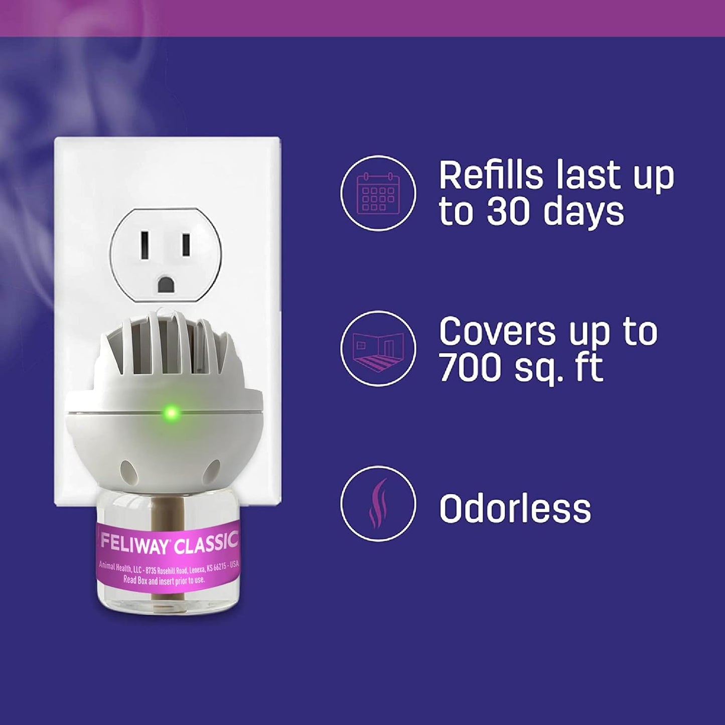 FELIWAY® Classic 3 x 30 Day Cat Calming Refills for Pheromone Diffuser, 3 x 48ml