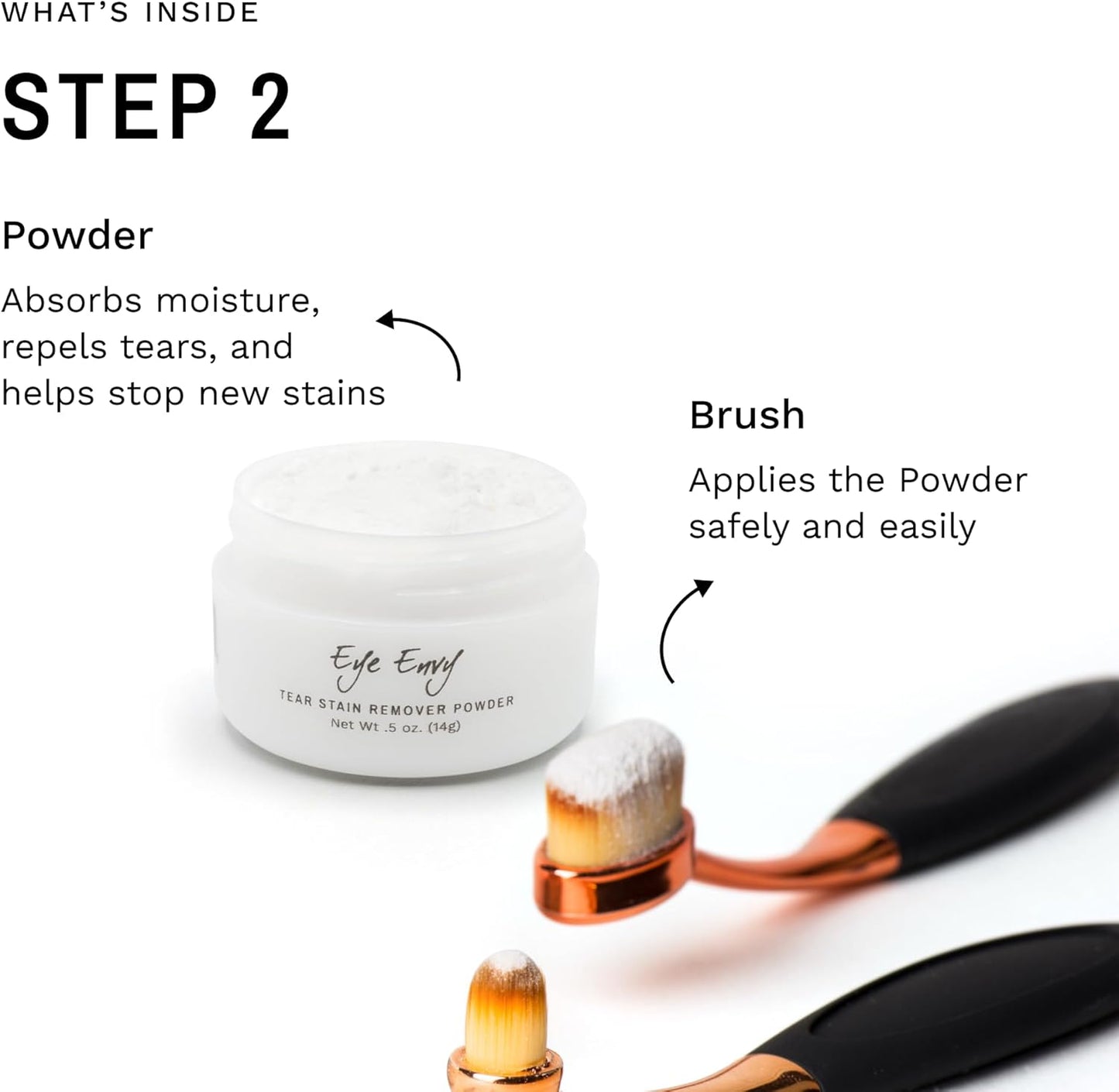 Eye Envy Dog Tear Stain Remover Starter Kit with ProPowder Brush,Made in USA
