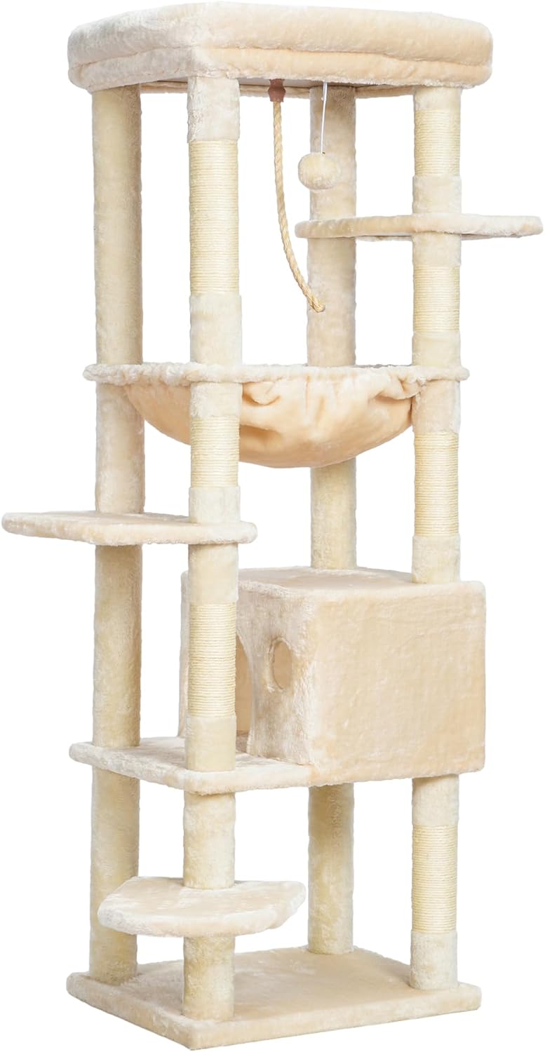Heybly Cat Tree for Large Cats 20 lbs Heavy Duty,60 inches XXL