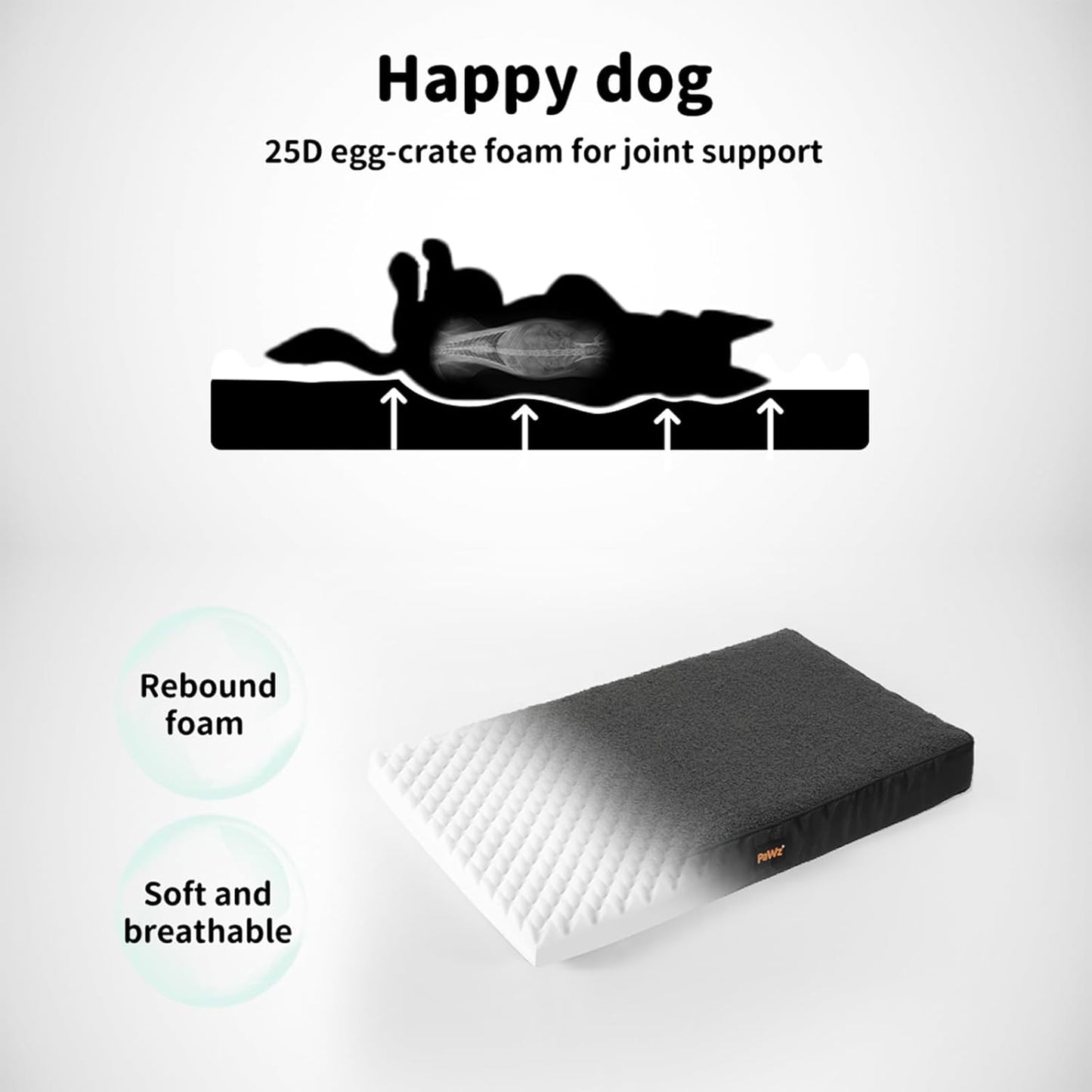 PaWz Orthopedic Dog Bed, Extra Extra Large Pet Calming Beds XXL