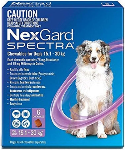 Nexgard Spectra Chewables for Dogs 15.1-30 kg (Pack of 6)