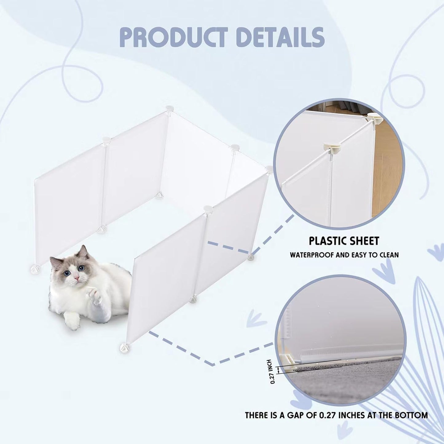 MEEXPAWS Cat Litter Box Enclosure Splash Guard Extra Large 28L × 21.5W x 18H inch
