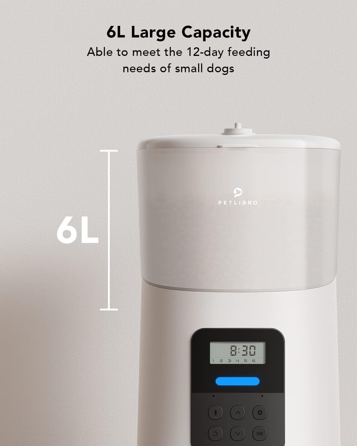 PETLIBRO Automatic Cat Feeder, 6L Auto Pet Cat Dry Food Dispenser with Clog-Free Design