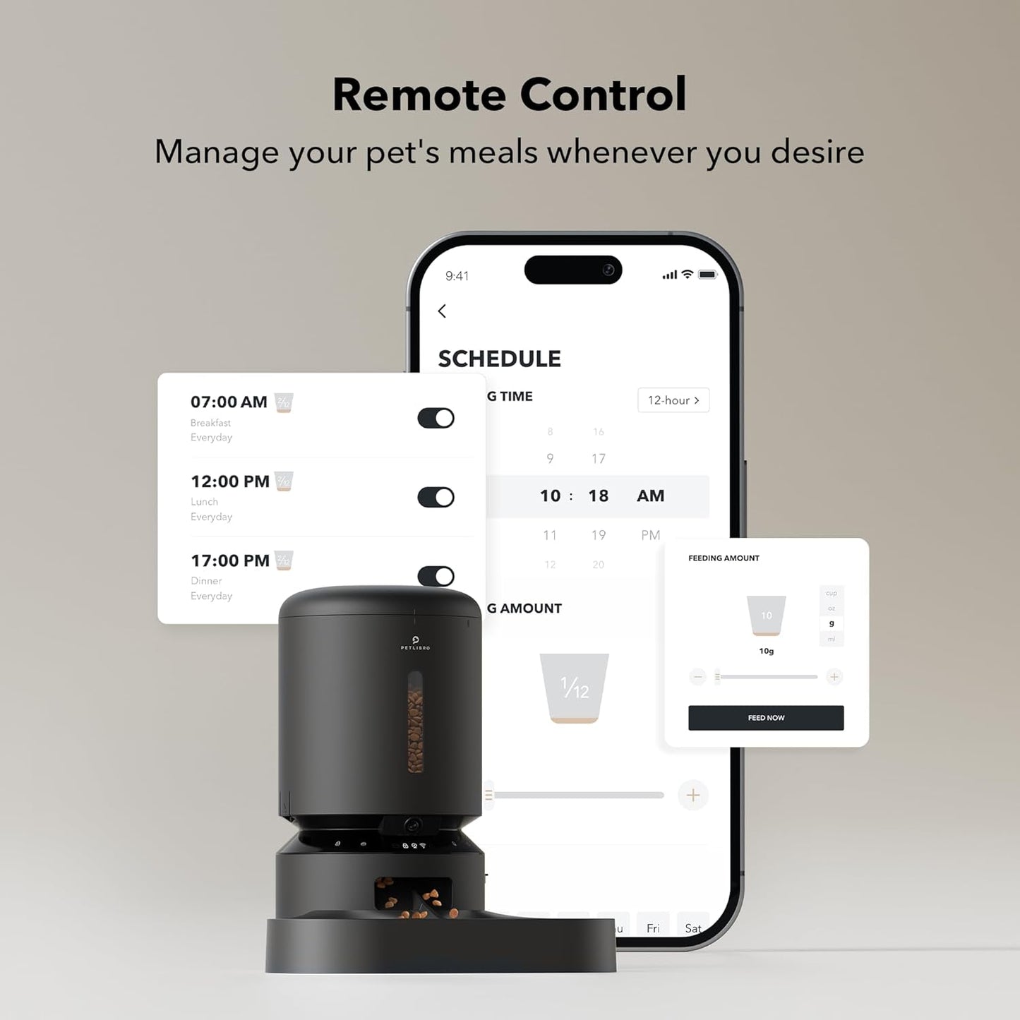 PETLIBRO Automatic Cat Feeder with Camera, 1080P HD Video with Night Vision, 5G WiFi Pet Feeder with 2-Way Audio