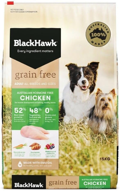Black Hawk Adult All Breed Grain Free Chicken Dry Dog Food 15 Kg