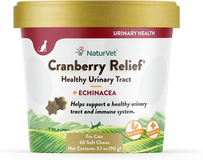 NaturVet Cranberry Relief & Echinacea Cat Soft Chew Cup Healthy Urinary 60ct