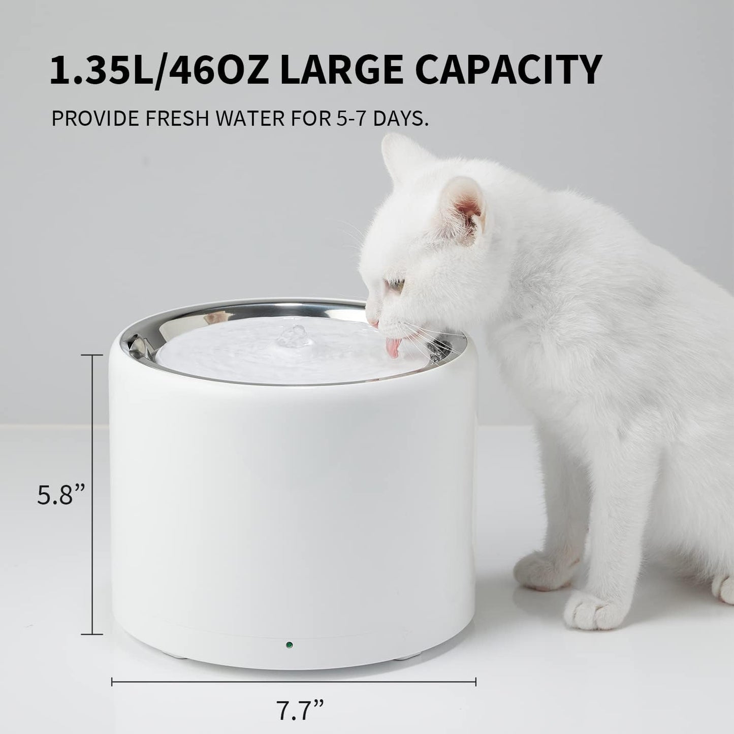 PETKIT Stainless Steel Cat Water Fountain with Wireless Pump, Dog Cat Water Fountain Dispenser,Ultra Quiet Pet Water Founatin for Cats and Small Dogs