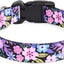 Dog Collar with Bohemia Floral Tribal Geometric Patterns - Soft Ethnic Style Collar Adjustable for Small Medium Large Dogs(Floral Pink,M)
