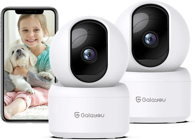 GALAYOU Indoor Security Camera 2K, 360 Degree 2.4G WiFi Home Security for Baby/Pet