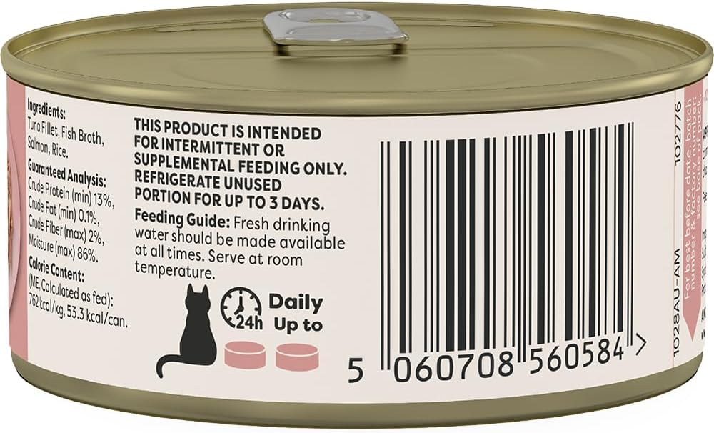 Applaws 100% Natural Wet Cat Food Tin Tuna Fillet with Salmon in Broth Tin 70g (Pack of 24)