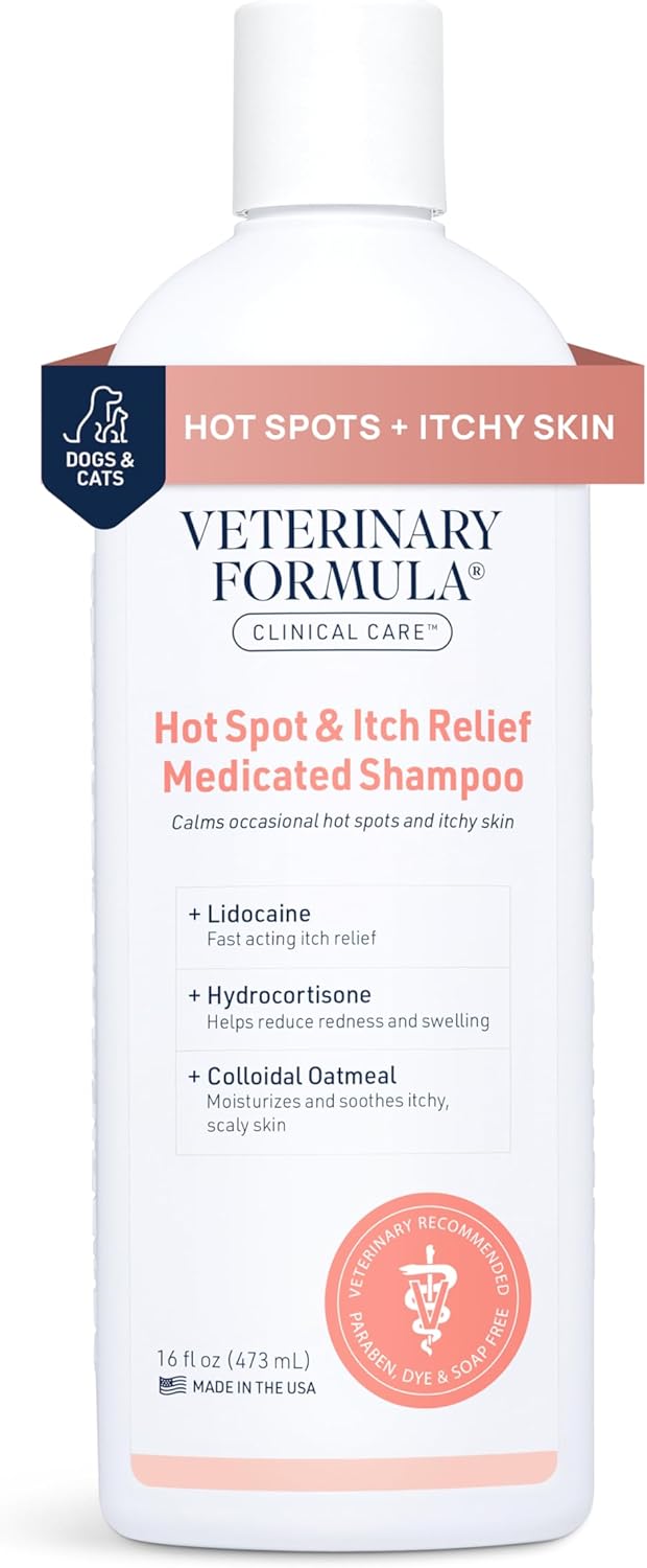 Veterinary Formula Clinical Care Hot Spot & Itch Relief Medicated Shampoo for Dogs and Cats 16oz