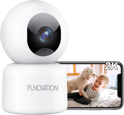 3MP Indoor Security Camera, 360° PTZ 2.4G WiFi Only Cameras for Home Security