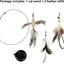 Cat Wand Toys with Suction Cup, Interactive Bird Simulation Cat Toy Set,Cat Teaser Cat Toys,Flexible Steel Wire and 3Pcs Replacement Feather Refills with Bells