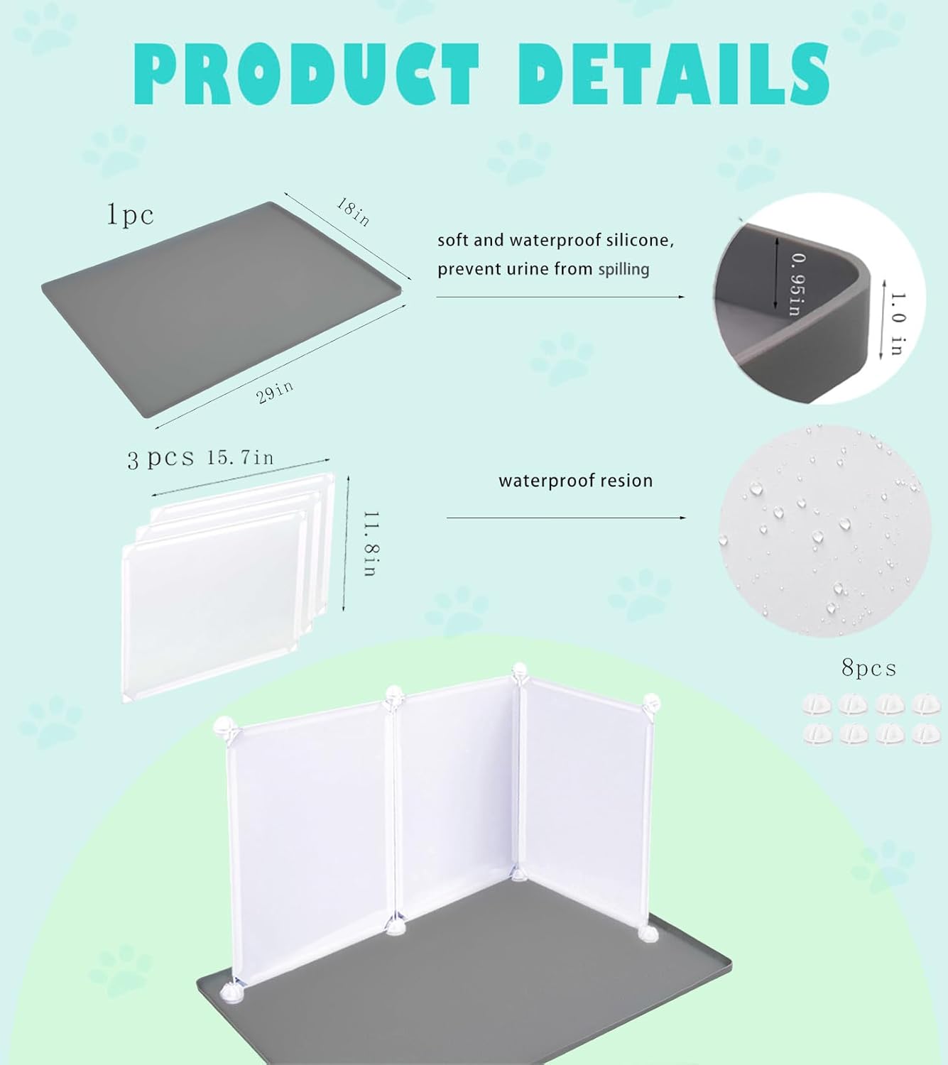 Dog Litter Box with High Walls,Indoor Dog Potty for Small and Medium Dogs
