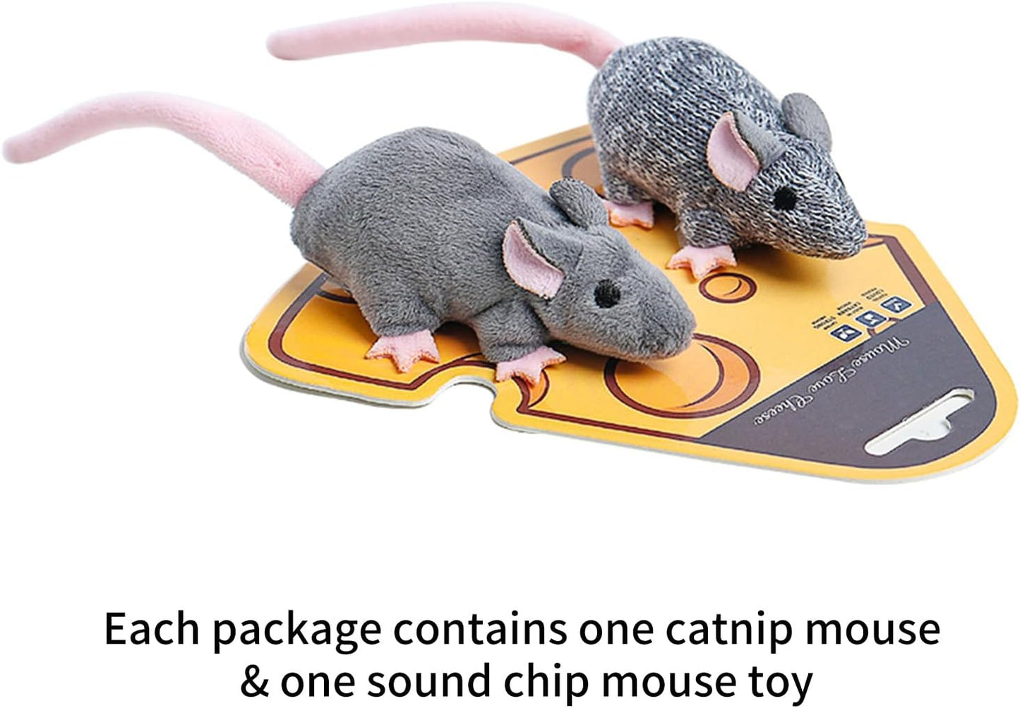 Catnip Mouse Toy and Sound Mouse Toy Sets for Indoor Cats-2pcs