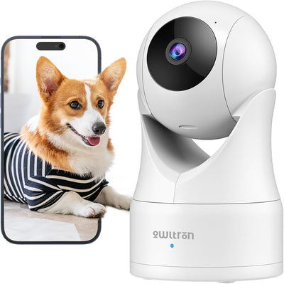 owltron Indoor Security Camera 2K, 360° Cameras for Home Security with Motion Detection, 2.4G WiFi for Baby/Pet/Nanny/Camara with Night Vision