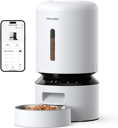 PETLIBRO Granary Automatic Cat Feeder, Smart WiFi App Control (2.4GHz/5GHz), Custom Meal Scheduling & Voice Recording, Dry Food Dispenser, 5L Capacity