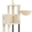 Heybly Cat Tree, 125 cm Cat Tower for Indoor Cats, Spacious Cat House Condo with Hidden Space，Sturdy Steel Tube，Soft Plush Top Perch，Cozy Hammock and Sisal Scratching Posts, Beige HCT200SM