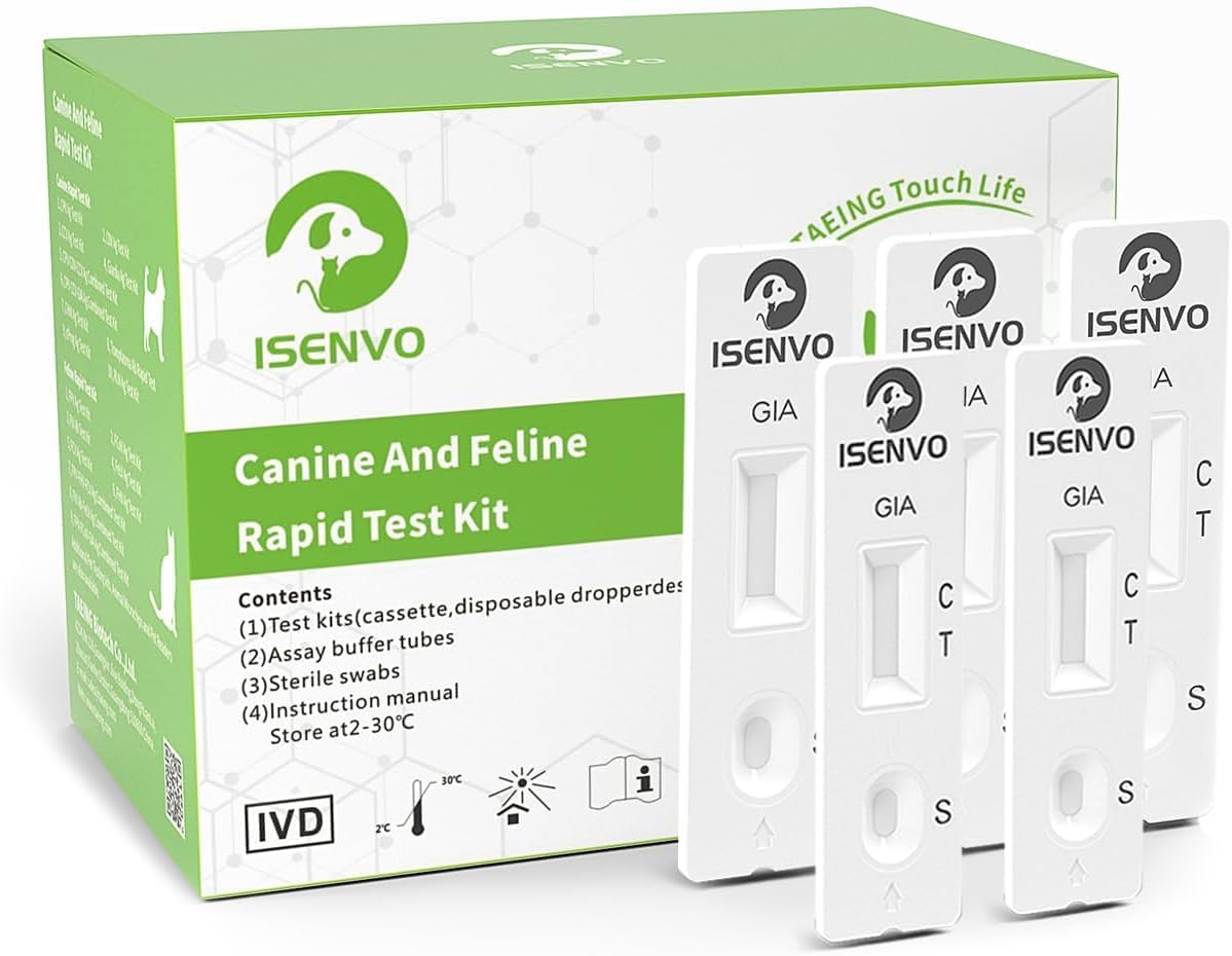 5 Copies Cat Dog Stool GIA Test Kit | Fast and Accurate Cat Giardia Test for Early Detection of Dog Cat and Giardia
