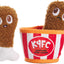 Barkbox Kenpuppy Fried Chicken (BoBB) Dog Squeak Chew Toy - Plush Bucket & Drumstick Set with Squeakers & Crinkle – for X-Small to Small Dogs