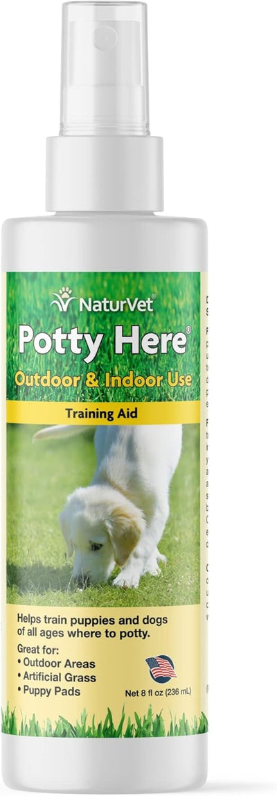 NaturVet POTTY HERE Training Aid Dogs Puppies Outdoor/Indoor Spray - 8oz.