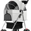 Pet Stroller with 4 Wheels, Foldable Pet Travel Carrier for Medium Small Dogs Cats