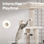 Petzly Cat Tree, 125cm Cat Tower for Large Cats Indoor, Multi-Level Cat Condo with Cat Ladder