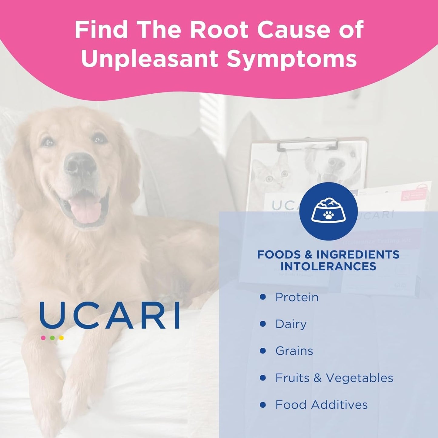 UCARI Pet Sensitivity Test | Screens for 350+ Intolerances | Food & Ingredients Analysis | Results in 48 Hours | Cats & Dogs
