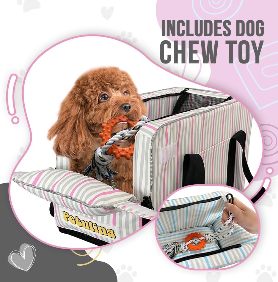 PETULINA Dog Car Seats for Small Dogs - Small Dog Car Seat