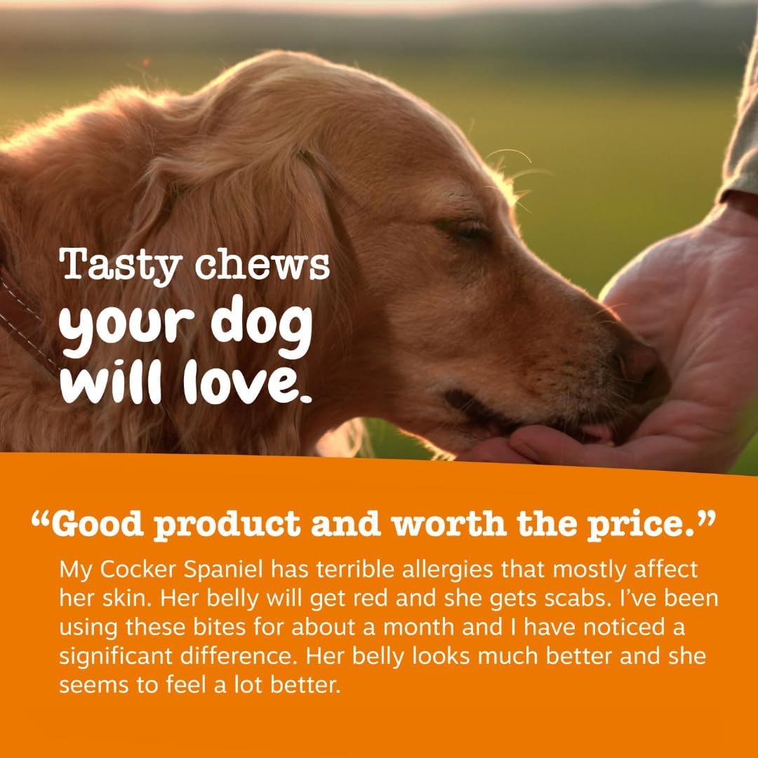 Dog Allergy Relief Chews, Dog Probiotics for Itchy Skin and Ears, Chicken,120ct